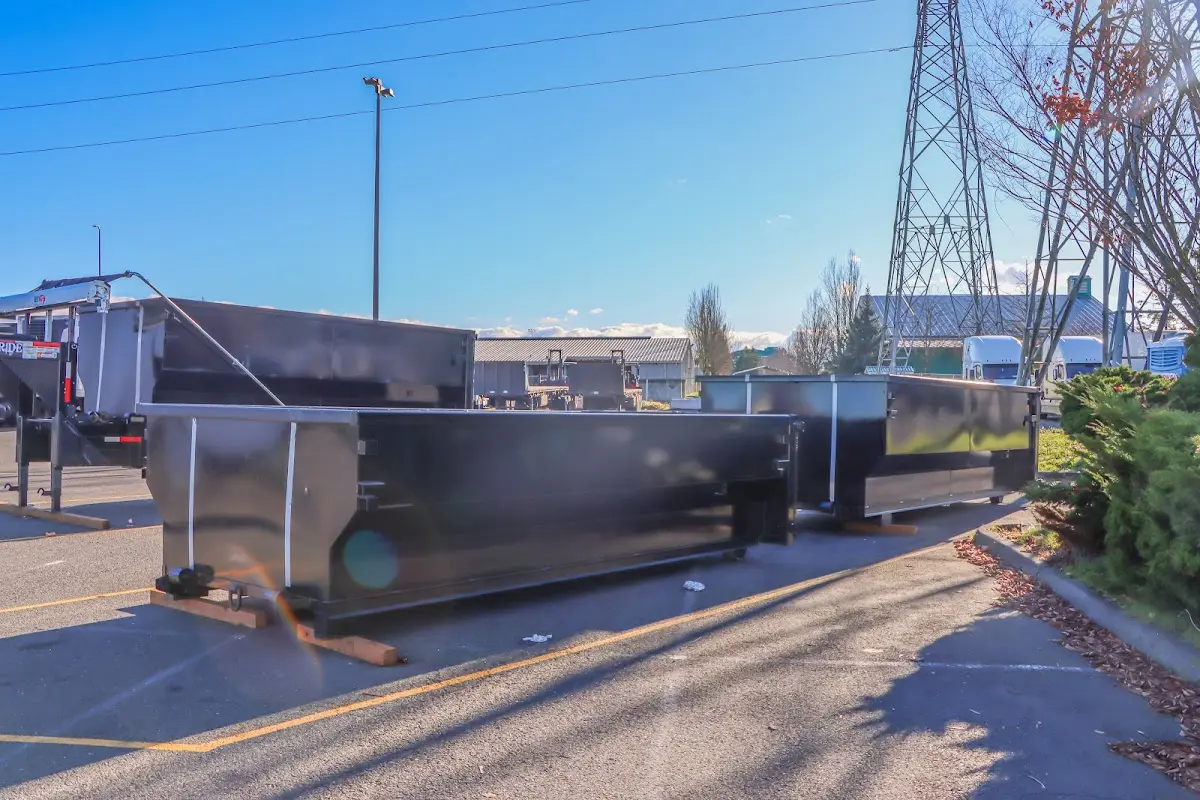 Roll-off dumpster ready for waste disposal at job site for Construction Dumpster Rental in Sidney